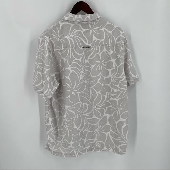 Toes to the Nose Hawaiian shirt grey white mens size large linen blend - Picture 4 of 10